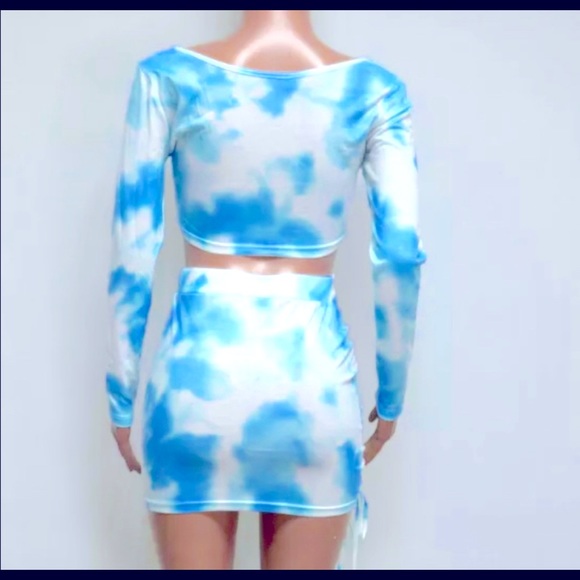 Crop Top Two Piece Mini Skirt (Set) - Picture 3 of 6